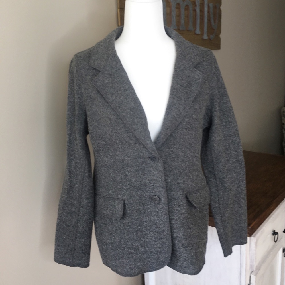 Talbots Wool Lightweight Gray Blazer Jacket 10